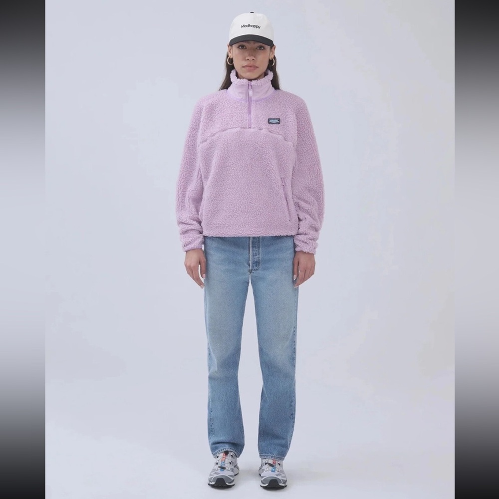 Madhappy Fall Sherpa Half Zip size Small in Lilac